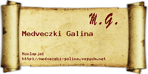 Medveczki Galina névjegykártya